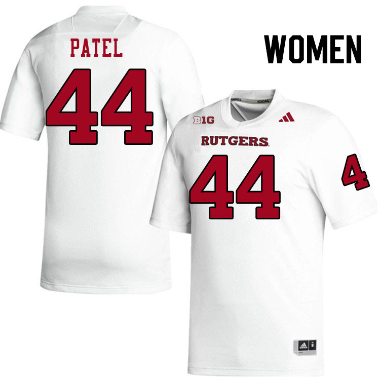 Women #44 Jai Patel Rutgers Scarlet Knights 2024 College Football Jerseys Stitched-White